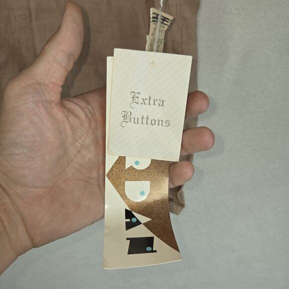 Vintage Jordan Shirt Mens Size XL Linen Beige Summer Button Up Short Sleeve NWT - Picture 7 of 14